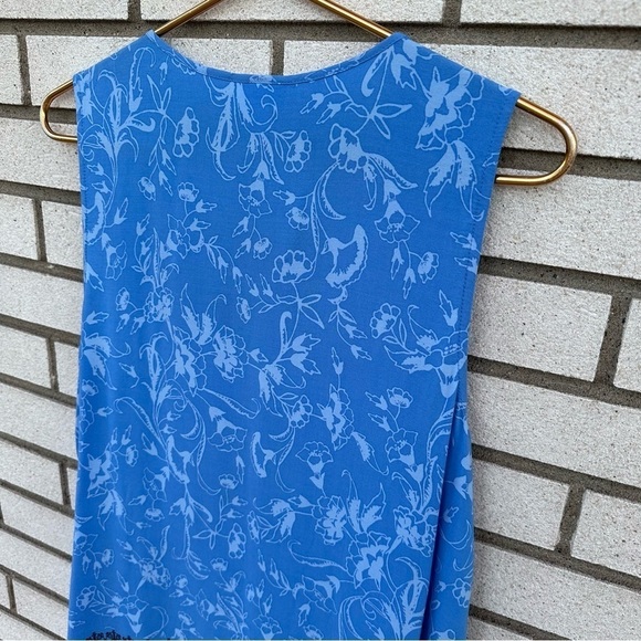 J. Jill Tunic Sleeveless Tank Button Front Loose Flowy Blue Print - Picture 8 of 10